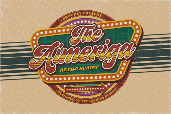 Aimeriga: A Vintage Script Font for Retro-Infused Branding